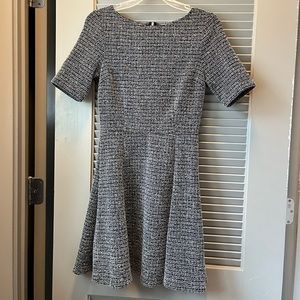 Bar III Skater Dress, heathered black and white, size small.